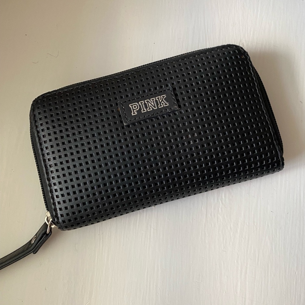 Pink Victoria secrets black wallet